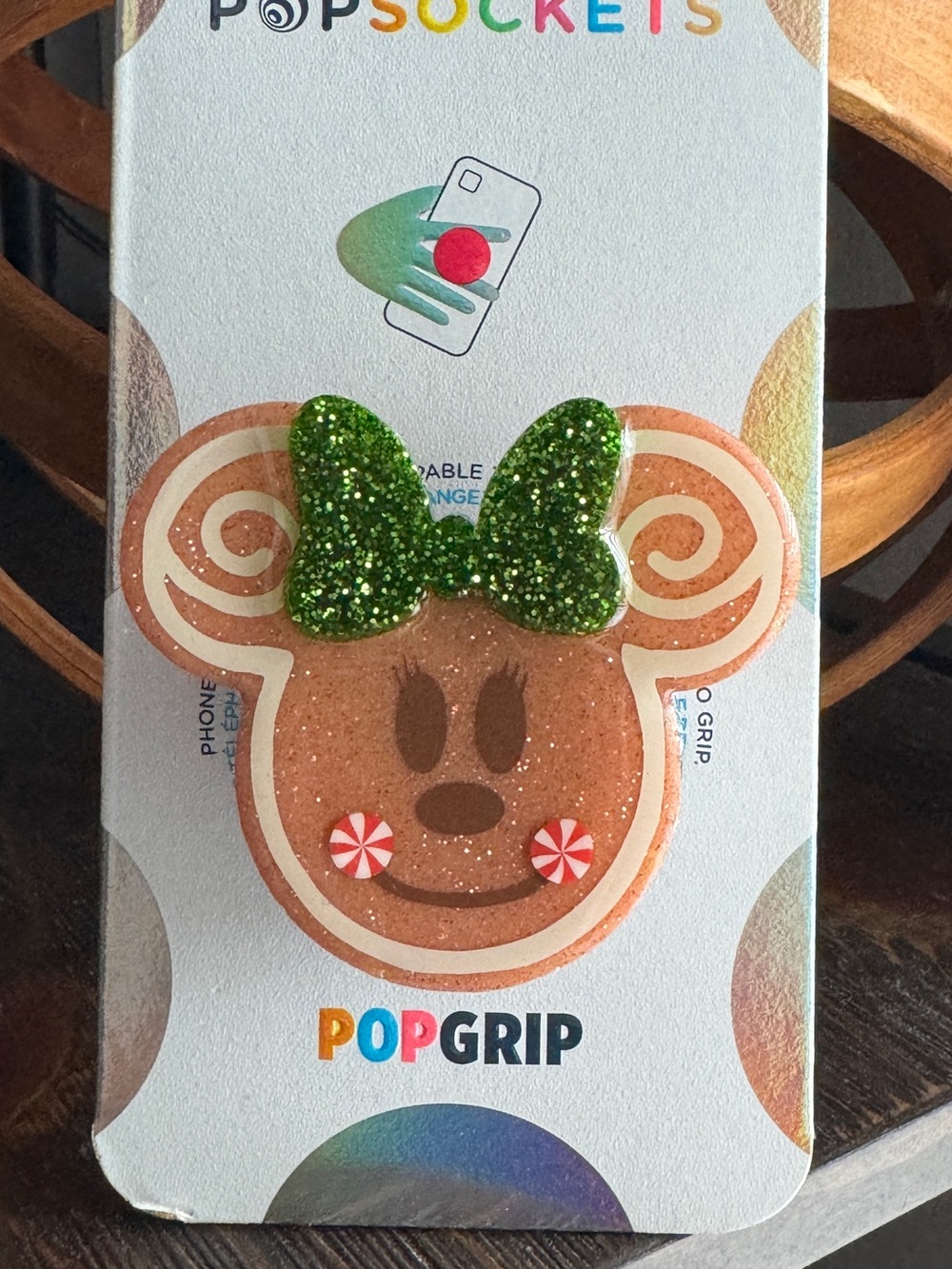 Glitter Gingerbread Minnie Popsocket Phone Grip